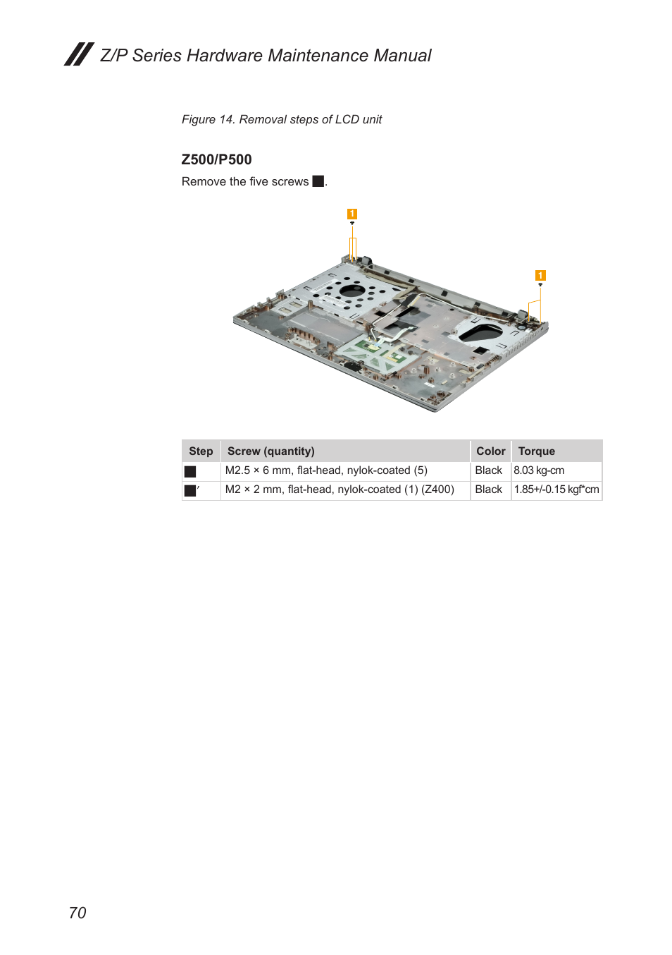 Z/p series hardware maintenance manual | Lenovo IdeaPad P500 Touch Notebook User Manual | Page 74 / 121