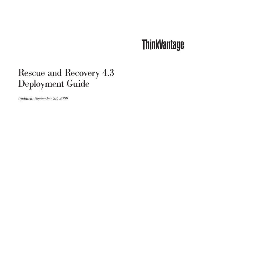 Rescue and recovery 4.3 deployment guide | Lenovo ThinkVantage Rescue and Recovery 4.3 (Deployment Guide) User Manual | Page 3 / 96