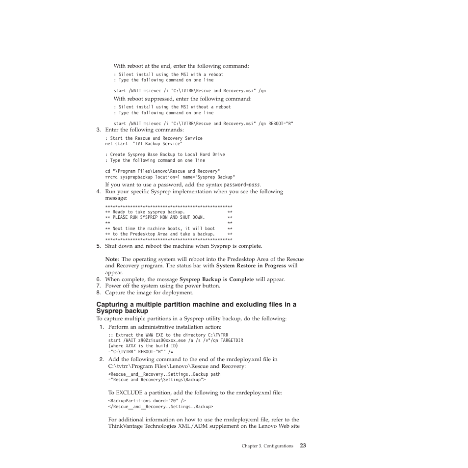 Lenovo ThinkVantage Rescue and Recovery 4.3 (Deployment Guide) User Manual | Page 31 / 96