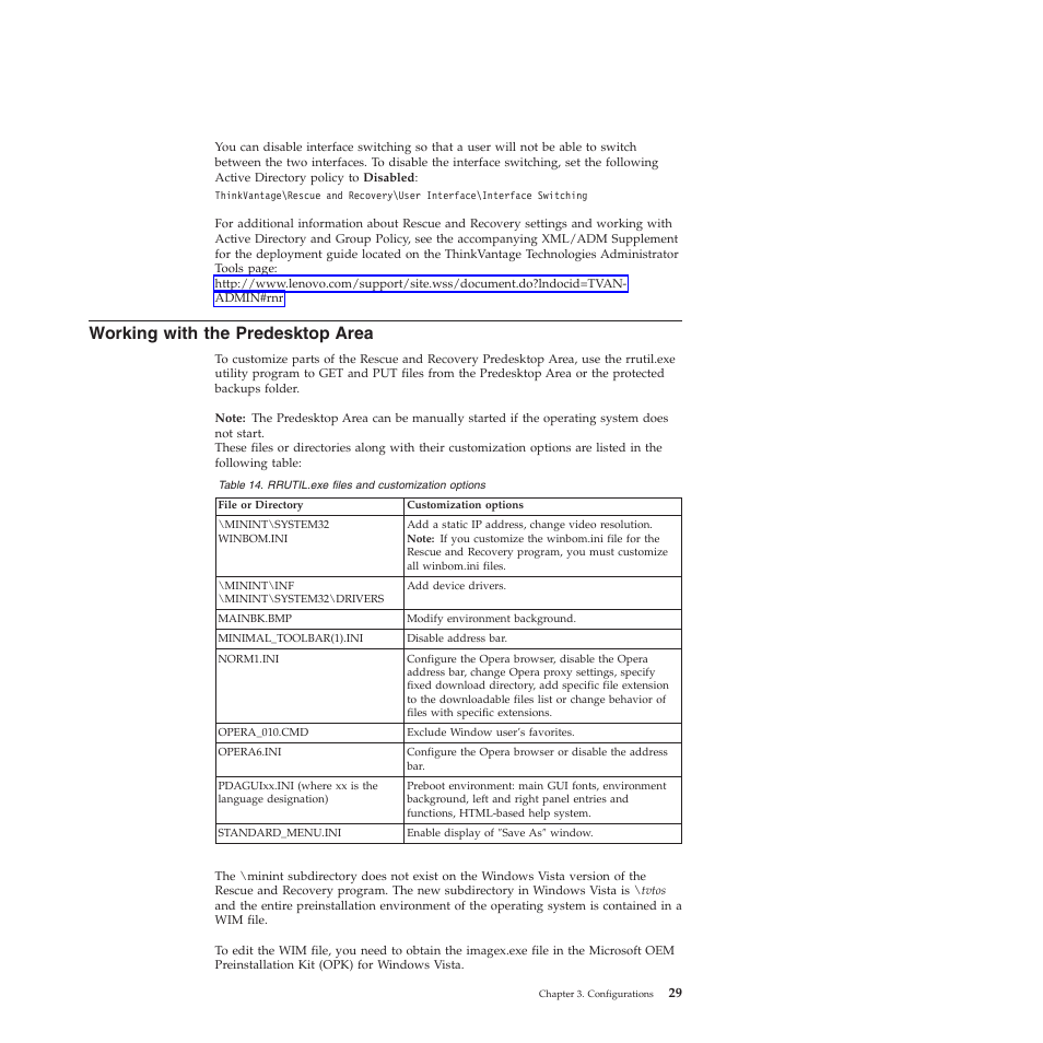 Working with the predesktop area | Lenovo ThinkVantage Rescue and Recovery 4.3 (Deployment Guide) User Manual | Page 37 / 96