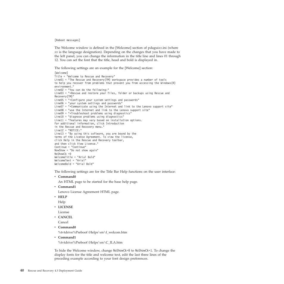 Lenovo ThinkVantage Rescue and Recovery 4.3 (Deployment Guide) User Manual | Page 48 / 96