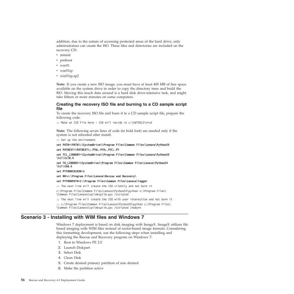 Lenovo ThinkVantage Rescue and Recovery 4.3 (Deployment Guide) User Manual | Page 64 / 96