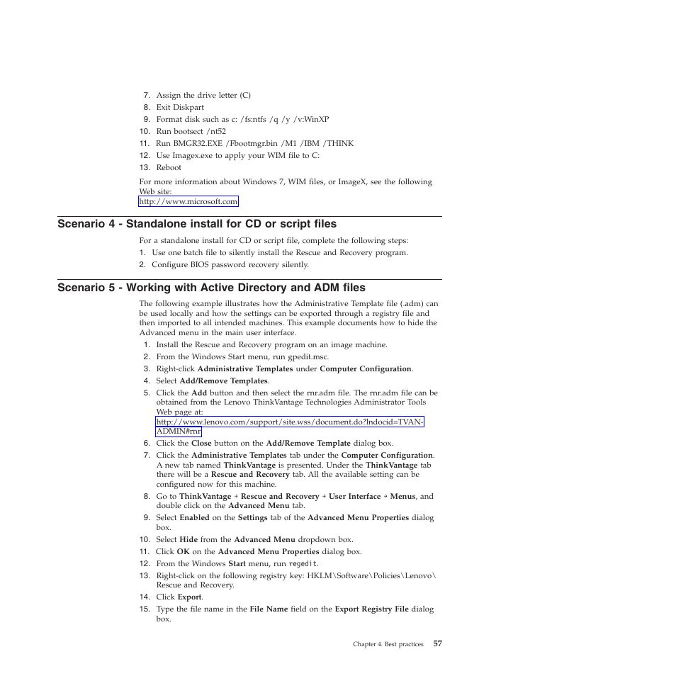 Lenovo ThinkVantage Rescue and Recovery 4.3 (Deployment Guide) User Manual | Page 65 / 96
