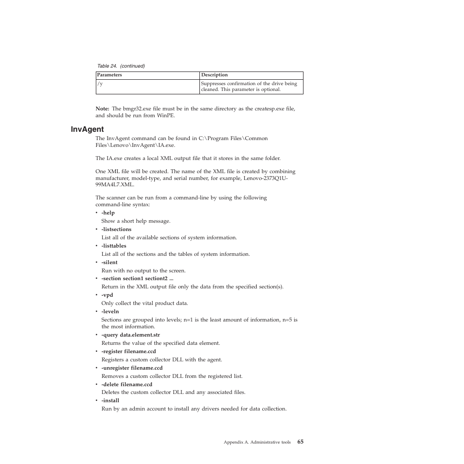 Invagent | Lenovo ThinkVantage Rescue and Recovery 4.3 (Deployment Guide) User Manual | Page 73 / 96