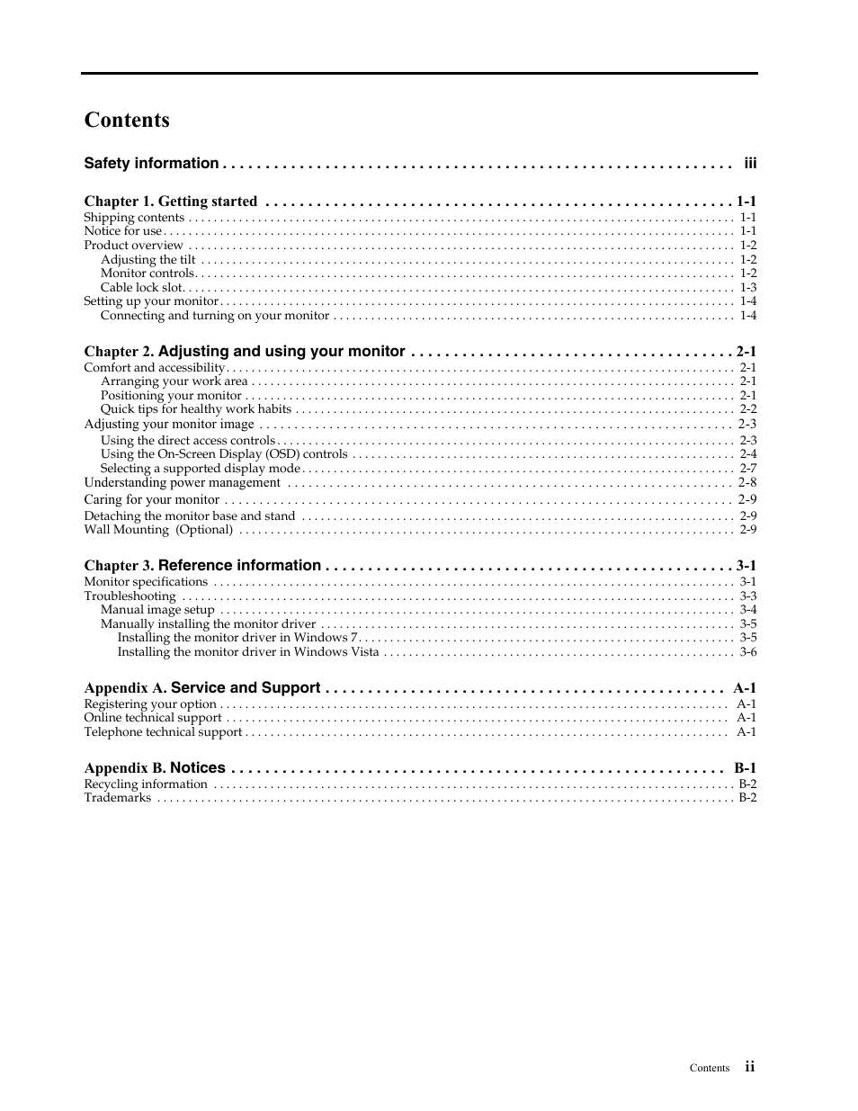Lenovo LI1962 Wide Flat Panel Monitor User Manual | Page 3 / 30