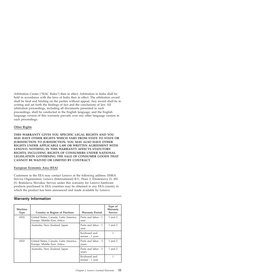 Warranty information | Lenovo ThinkServer TS200 User Manual | Page 17 / 30