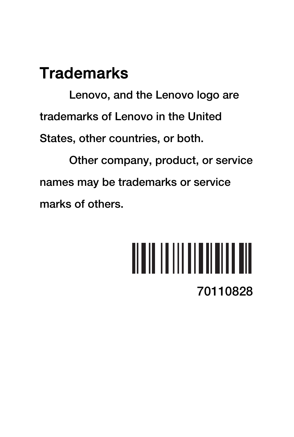 Trademarks | Lenovo A7-50 Tablet User Manual | Page 2 / 2