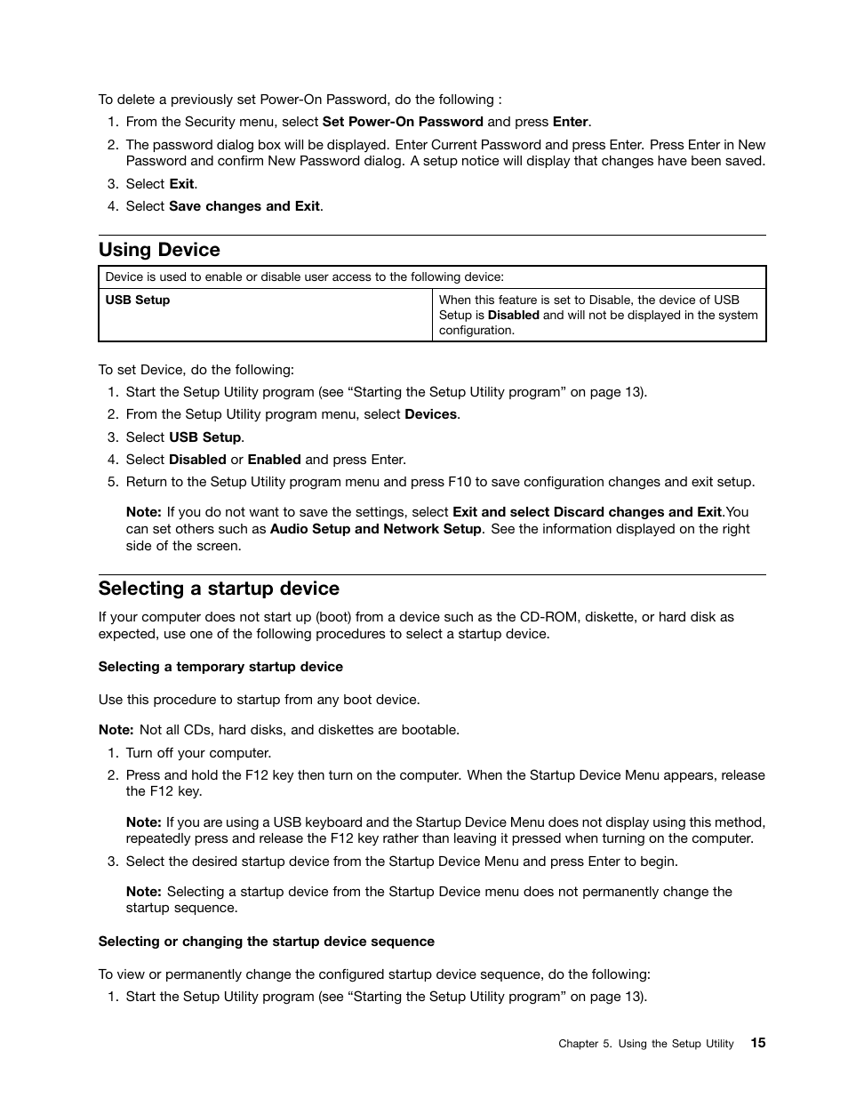 Using device, Selecting a startup device | Lenovo C225 All-In-One User Manual | Page 19 / 61