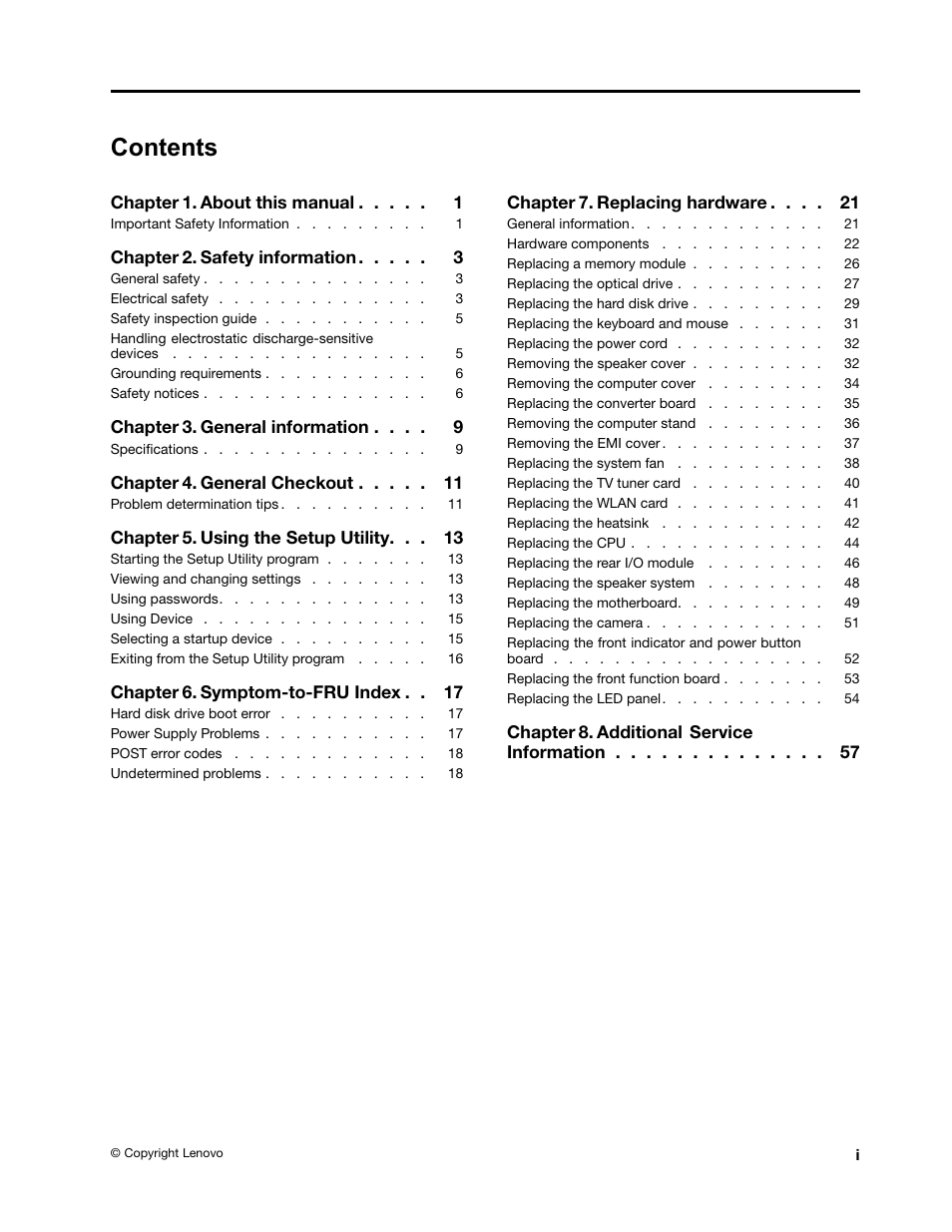 Lenovo C225 All-In-One User Manual | Page 3 / 61