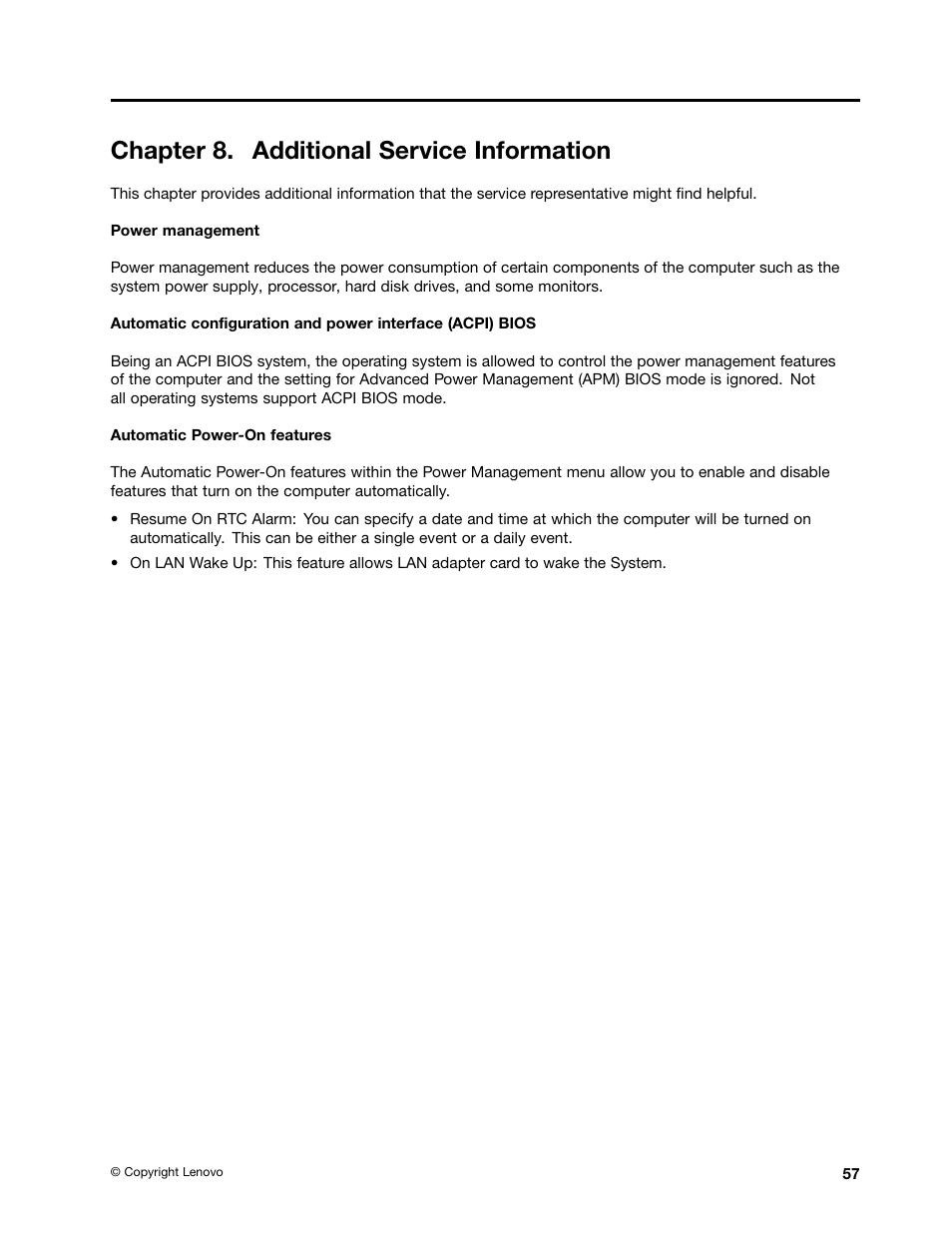 Chapter 8. additional service information | Lenovo C225 All-In-One User Manual | Page 61 / 61