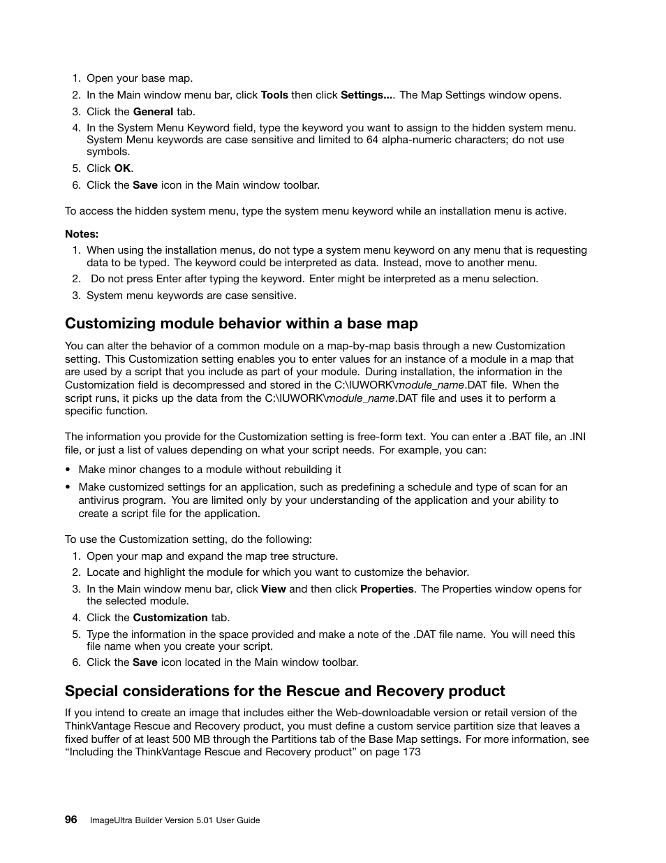 Customizing module behavior within a base map | Lenovo ThinkPad SL300 User Manual | Page 110 / 206