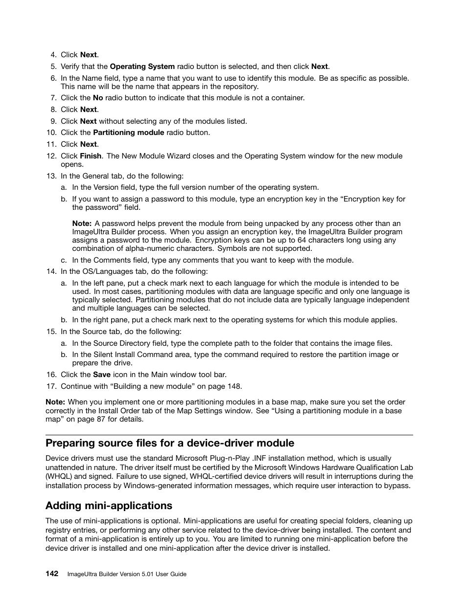 Preparing source files for a device-driver module, Adding mini-applications | Lenovo ThinkPad SL300 User Manual | Page 156 / 206