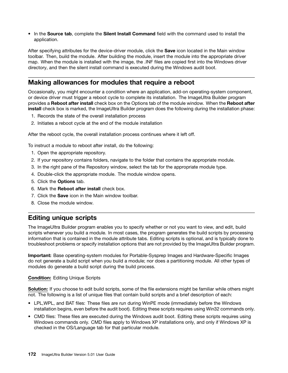 Editing unique scripts | Lenovo ThinkPad SL300 User Manual | Page 186 / 206