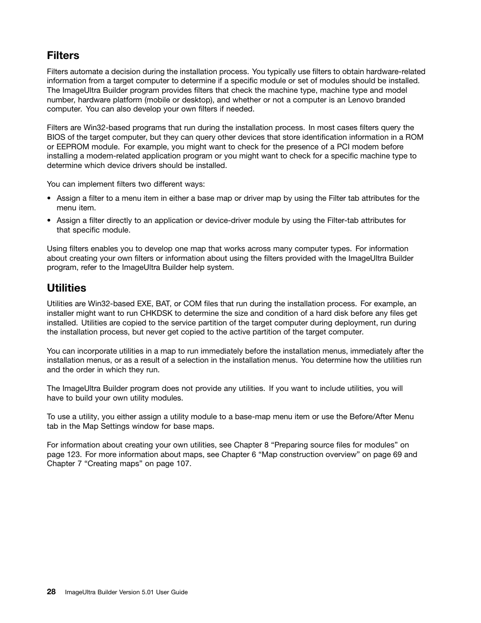 Filters, Utilities | Lenovo ThinkPad SL300 User Manual | Page 42 / 206