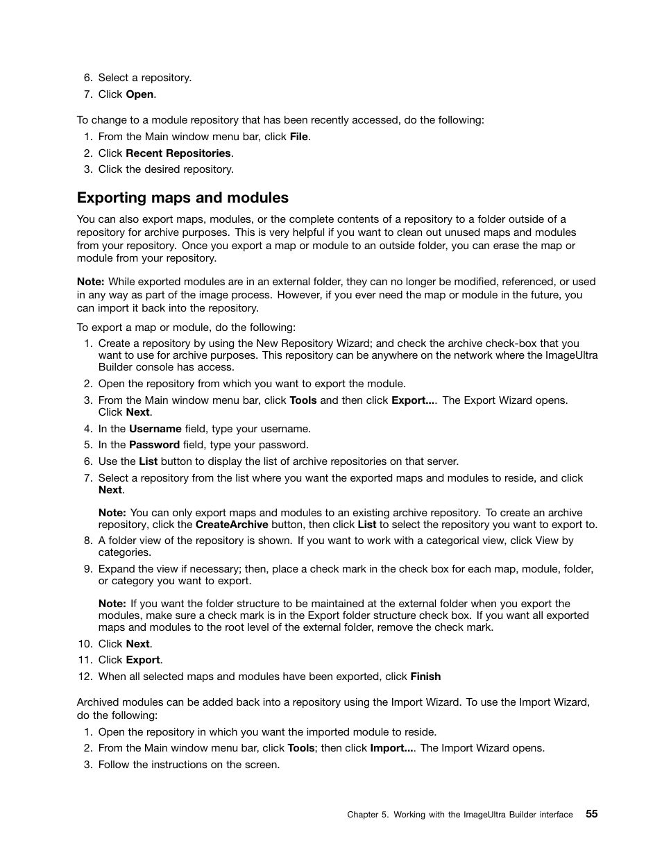 Exporting maps and modules | Lenovo ThinkPad SL300 User Manual | Page 69 / 206