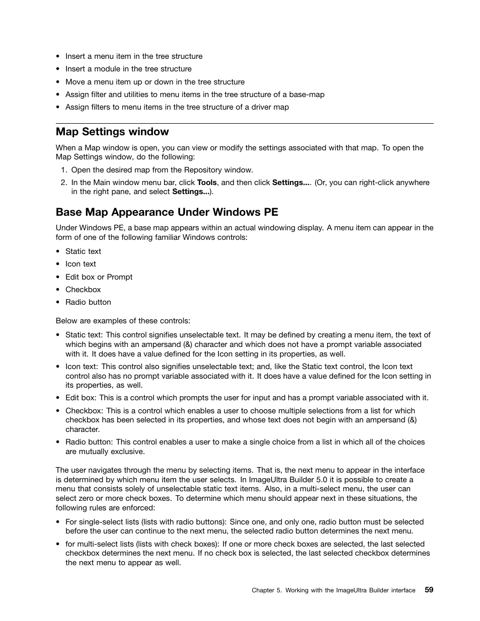 Map settings window, Base map appearance under windows pe | Lenovo ThinkPad SL300 User Manual | Page 73 / 206