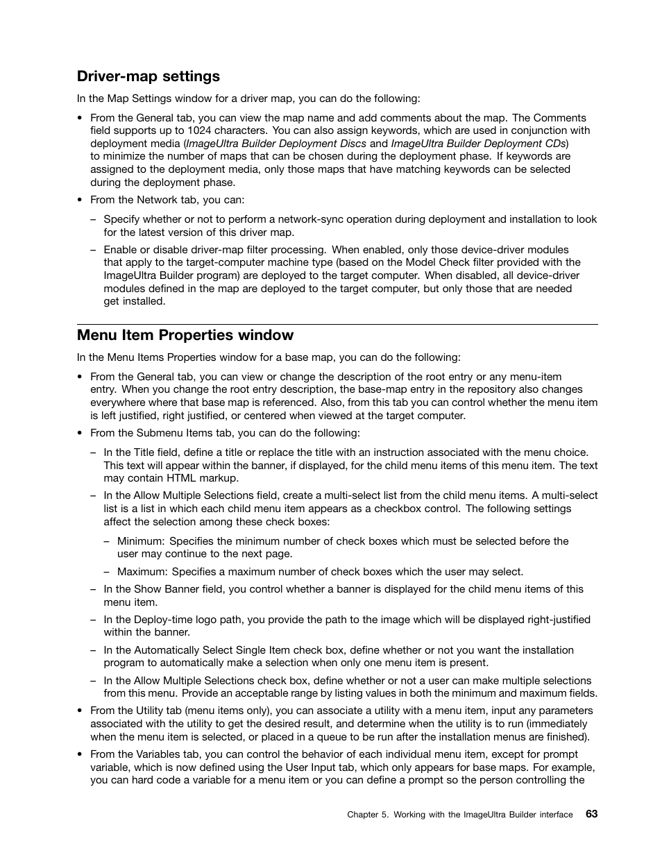 Driver-map settings, Menu item properties window | Lenovo ThinkPad SL300 User Manual | Page 77 / 206