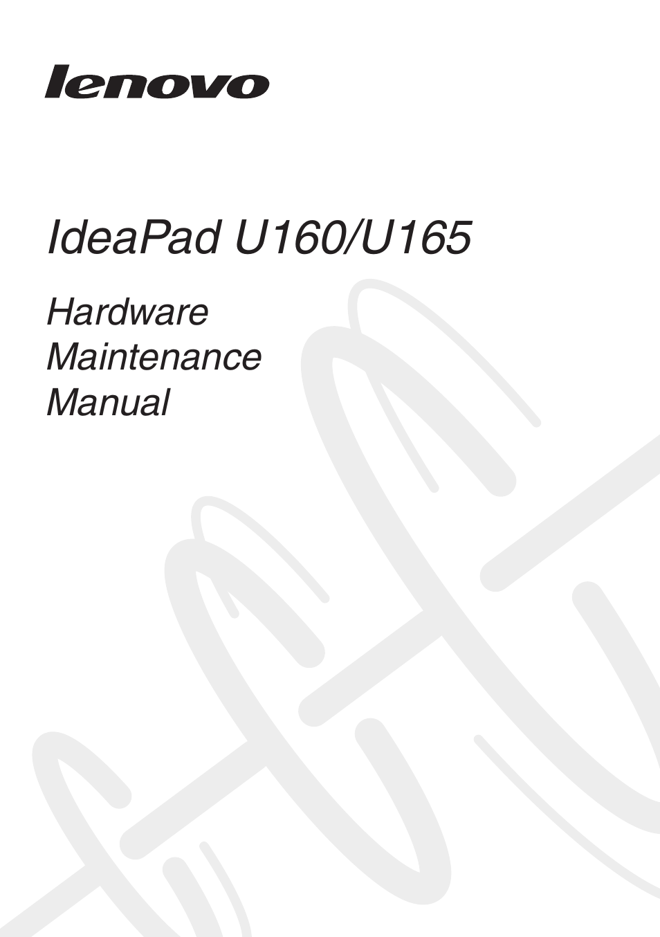 Lenovo IdeaPad U160 User Manual | 81 pages