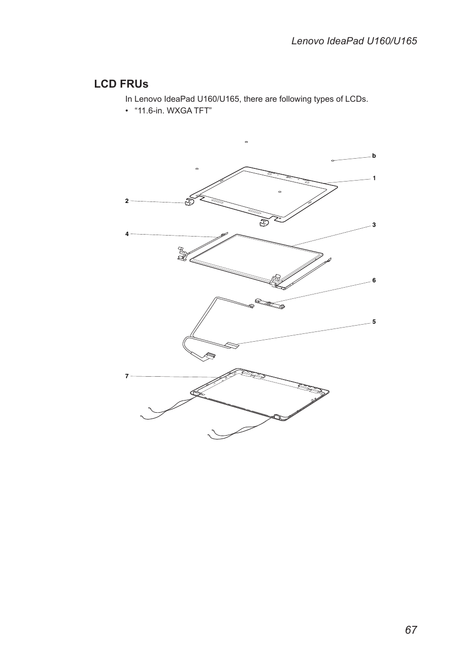 Lcd frus | Lenovo IdeaPad U160 User Manual | Page 71 / 81