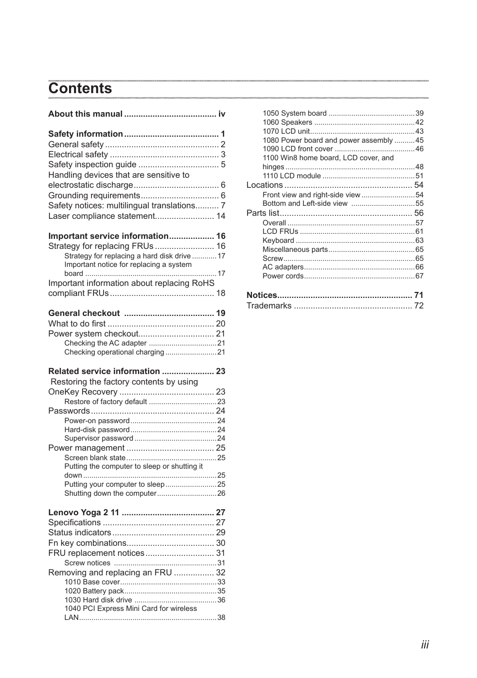 Lenovo Yoga 2 11 Notebook Lenovo User Manual | Page 3 / 76