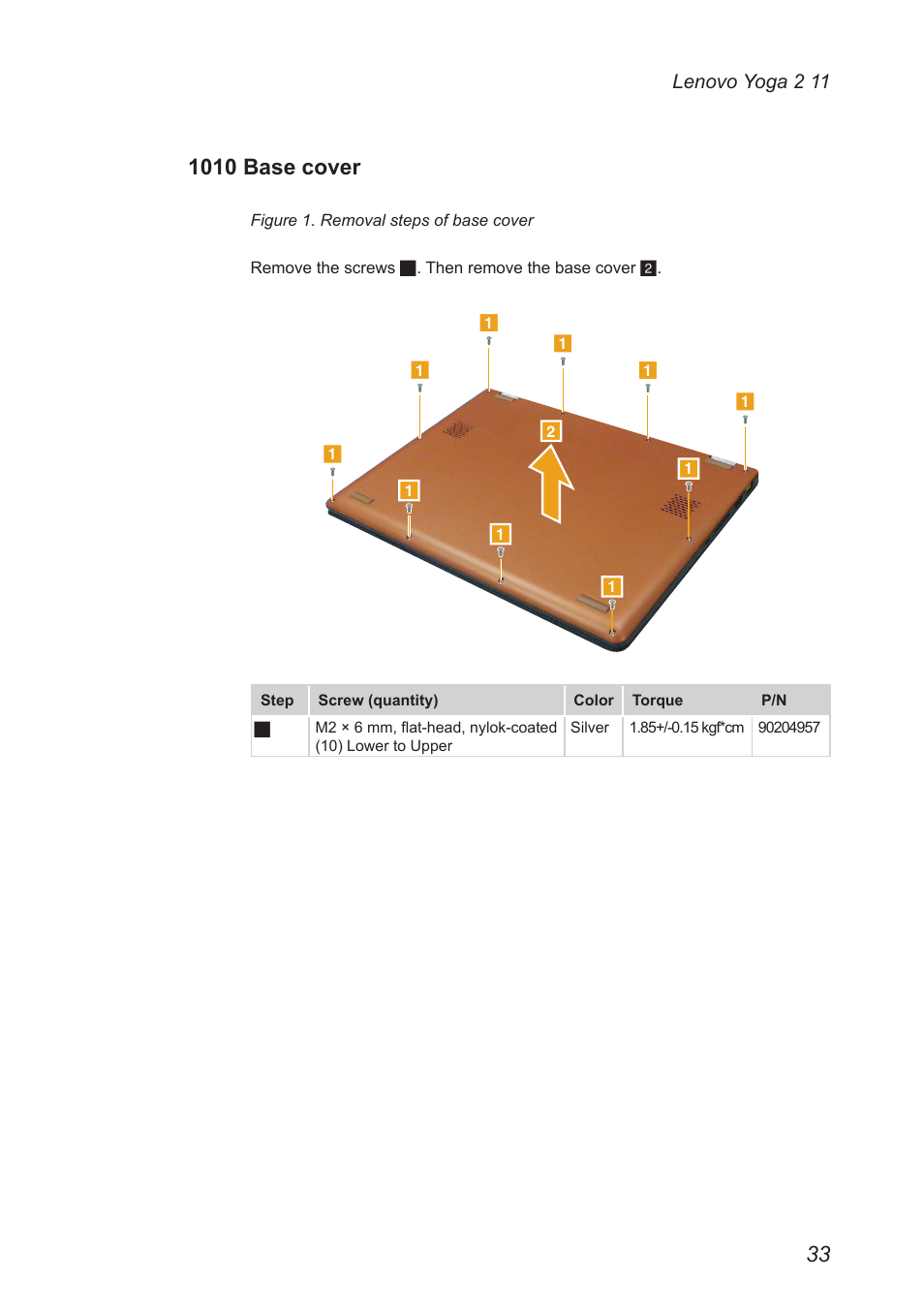 1010 base cover | Lenovo Yoga 2 11 Notebook Lenovo User Manual | Page 37 / 76