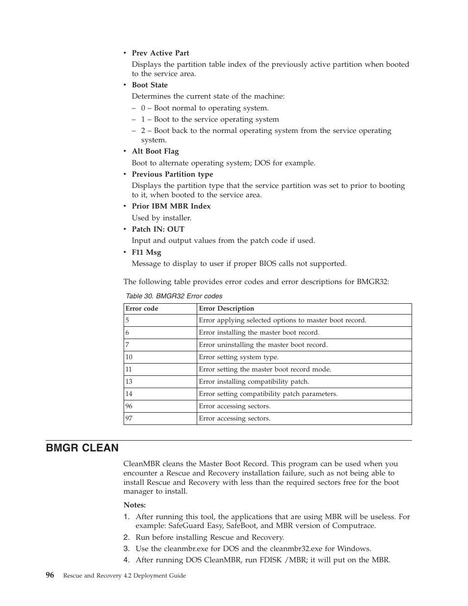 Bmgr clean, Bmgr, Clean | Lenovo ThinkPad R50p User Manual | Page 104 / 156