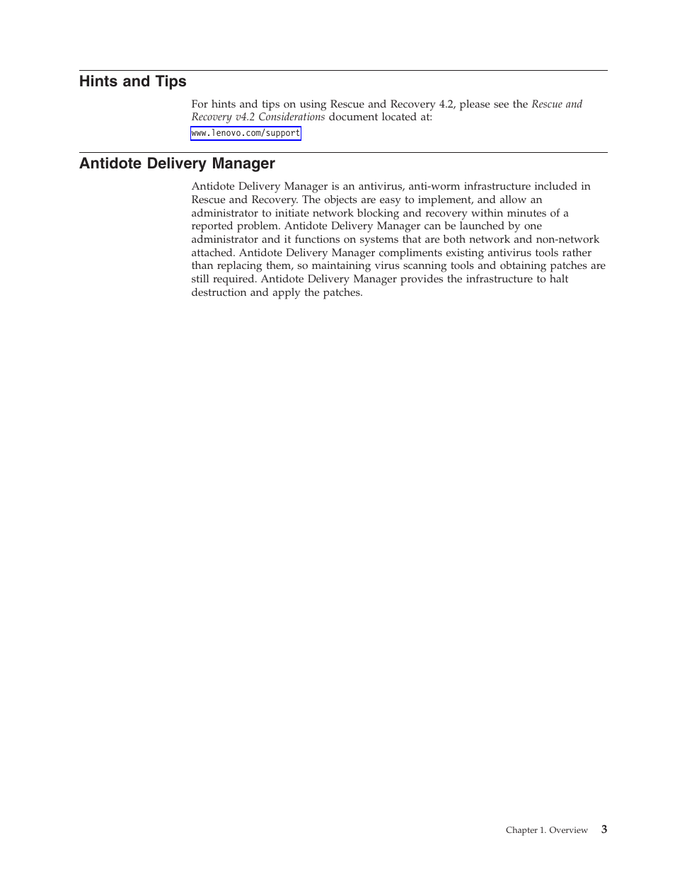 Hints and tips, Antidote delivery manager, Hints | Tips, Antidote, Delivery, Manager | Lenovo ThinkPad R50p User Manual | Page 11 / 156