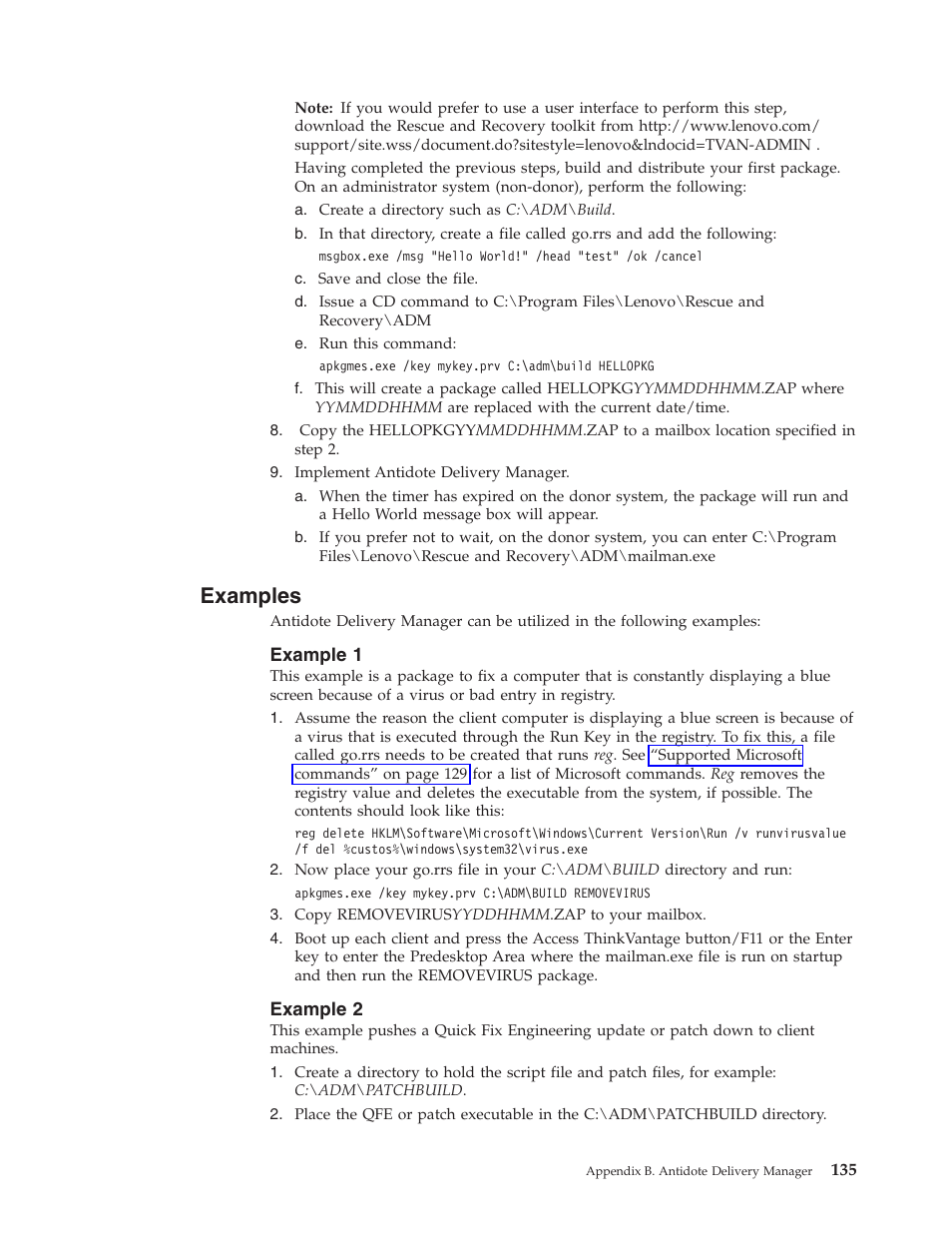 Examples, Example 1, Example 2 | Example | Lenovo ThinkPad R50p User Manual | Page 143 / 156
