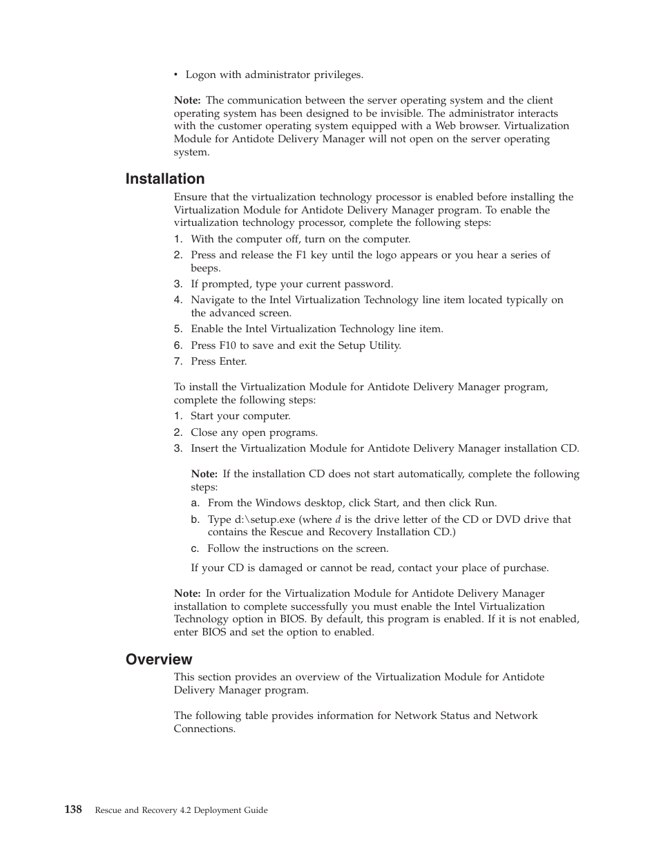 Installation, Overview | Lenovo ThinkPad R50p User Manual | Page 146 / 156
