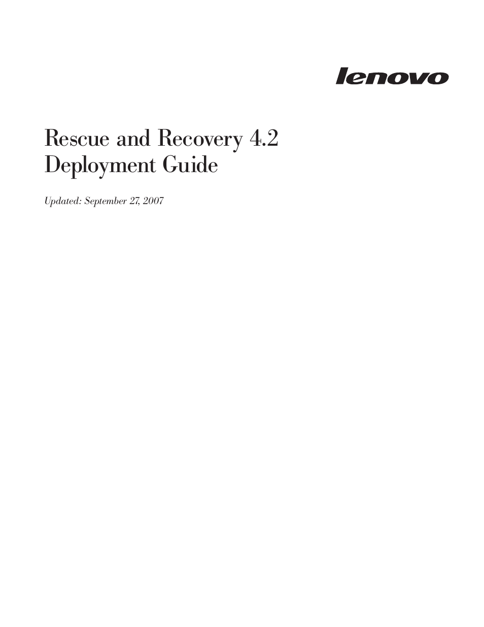 Rescue, Recovery, 2 deployment | Guide | Lenovo ThinkPad R50p User Manual | Page 3 / 156