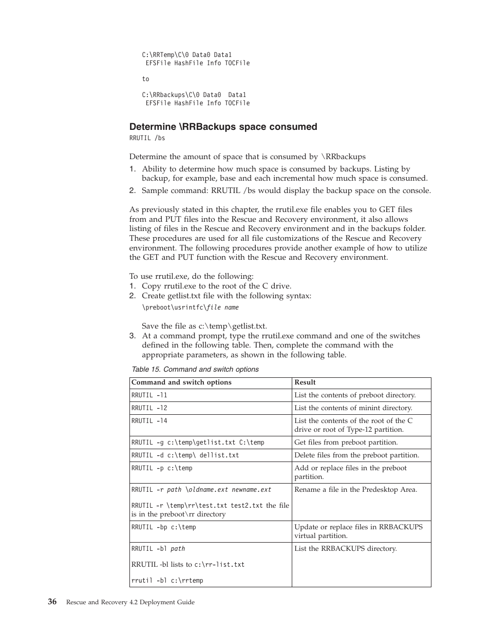 Determine \rrbackups space consumed, Determine, Rrbackups | Space, Consumed | Lenovo ThinkPad R50p User Manual | Page 44 / 156