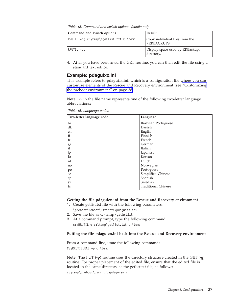 Example: pdaguixx.ini, Example, Pdaguixx.ini | Lenovo ThinkPad R50p User Manual | Page 45 / 156