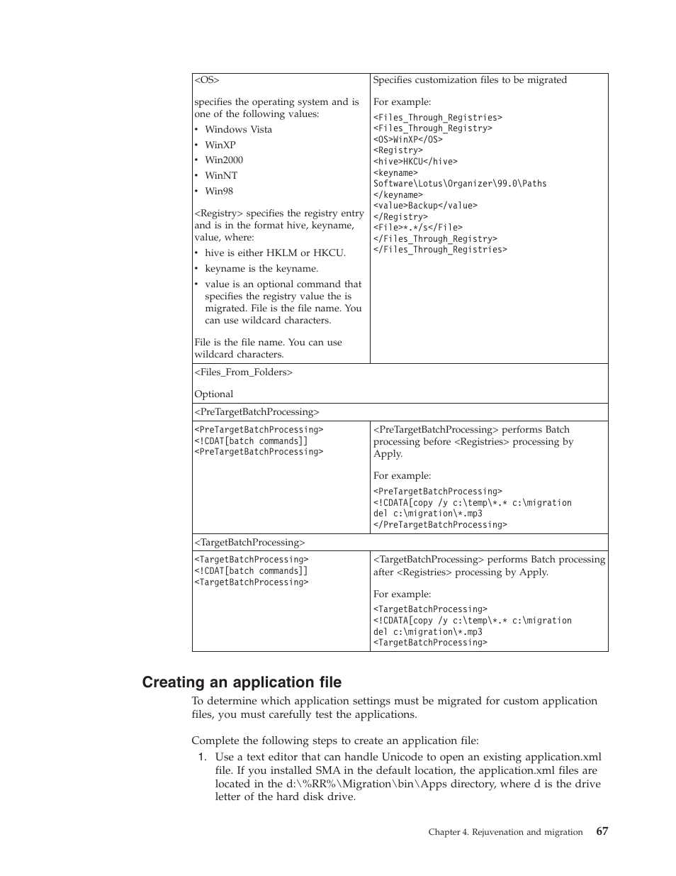 Creating an application file, Creating, Application | File | Lenovo ThinkPad R50p User Manual | Page 75 / 156