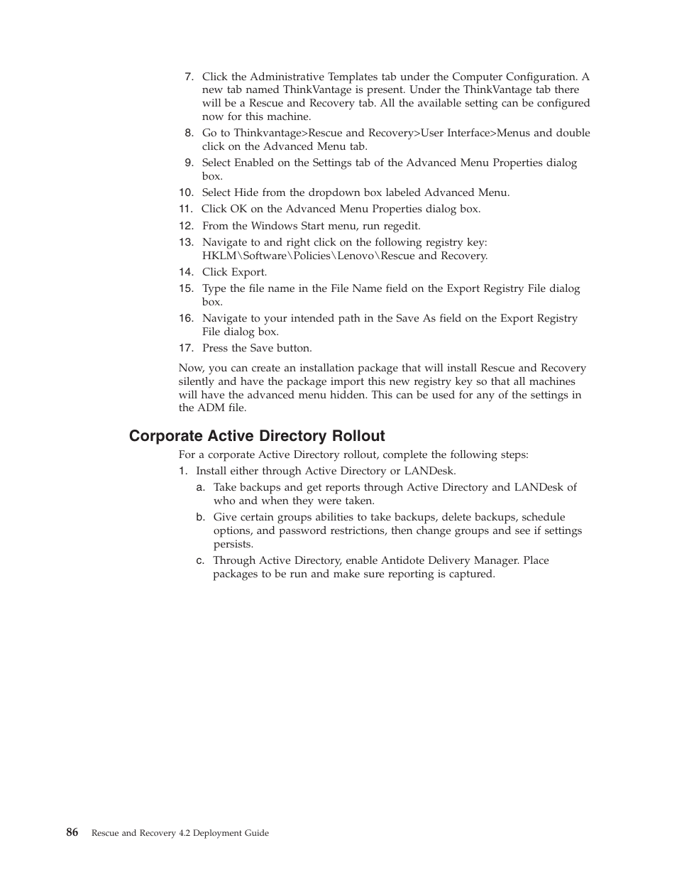 Corporate active directory rollout, Corporate, Active | Directory, Rollout | Lenovo ThinkPad R50p User Manual | Page 94 / 156