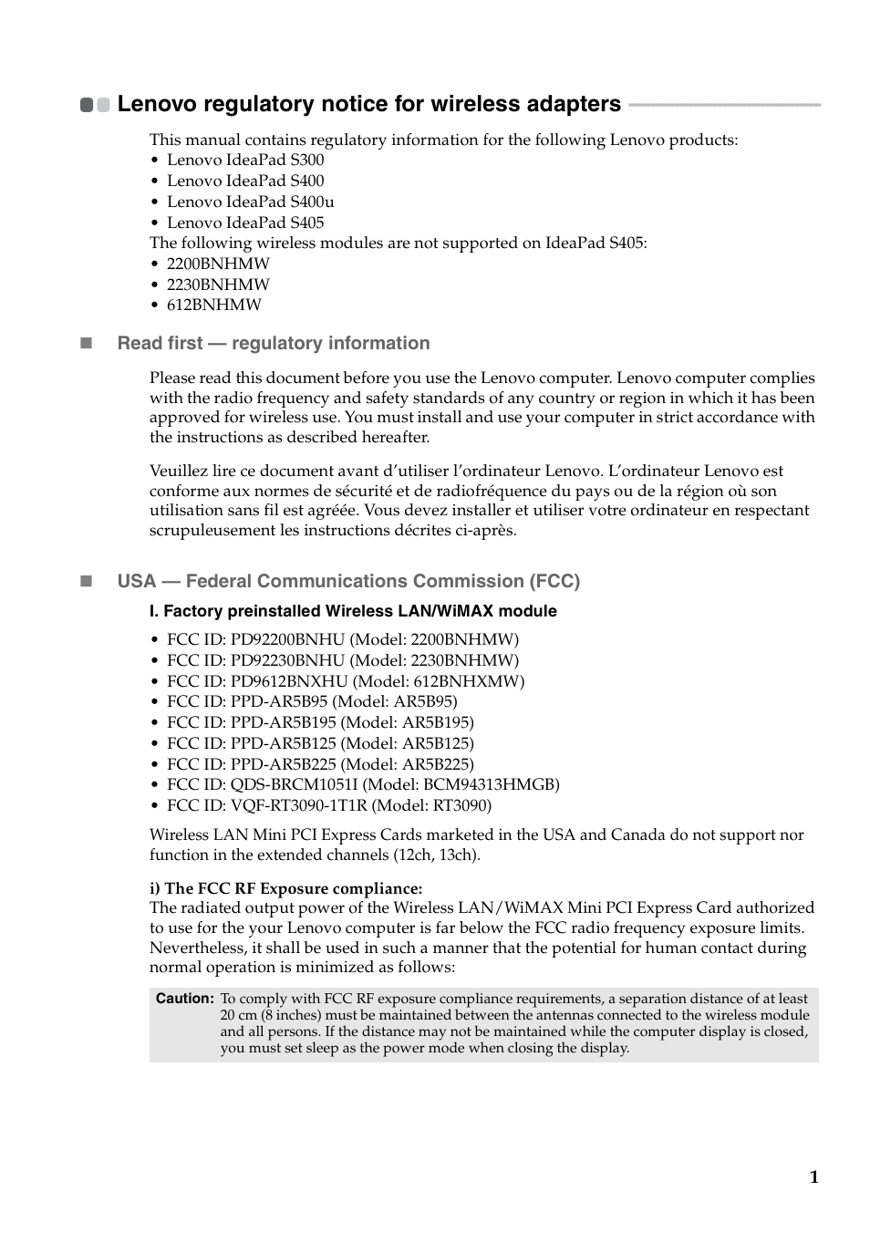 Lenovo IdeaPad S405 Notebook User Manual | 5 pages