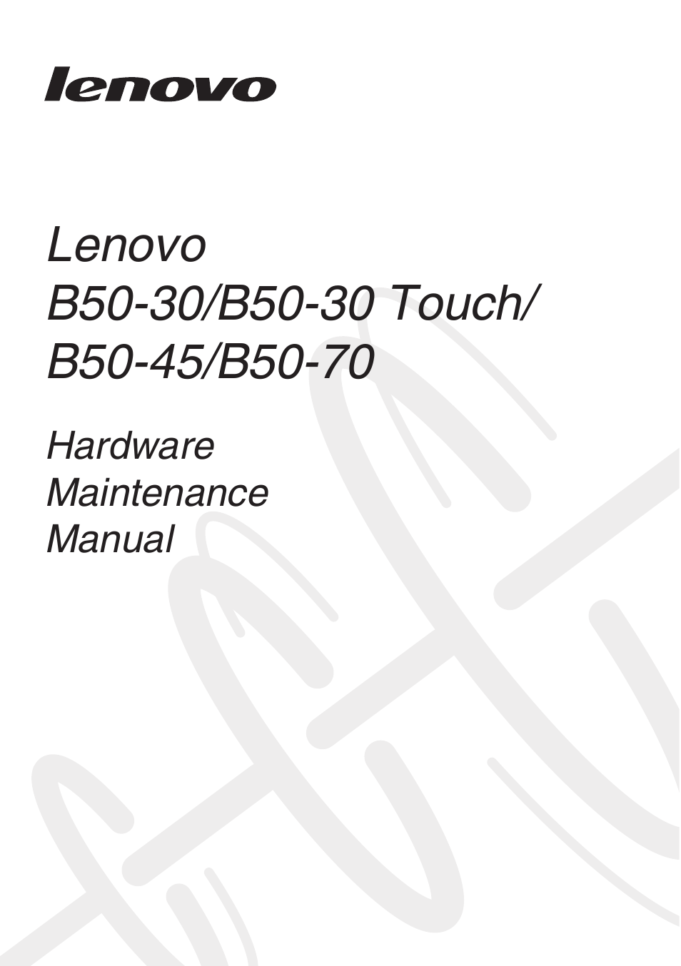 Lenovo B50-30 Notebook User Manual | 88 pages