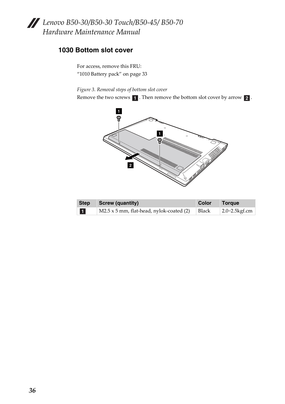 1030 bottom slot cover | Lenovo B50-30 Notebook User Manual | Page 40 / 88