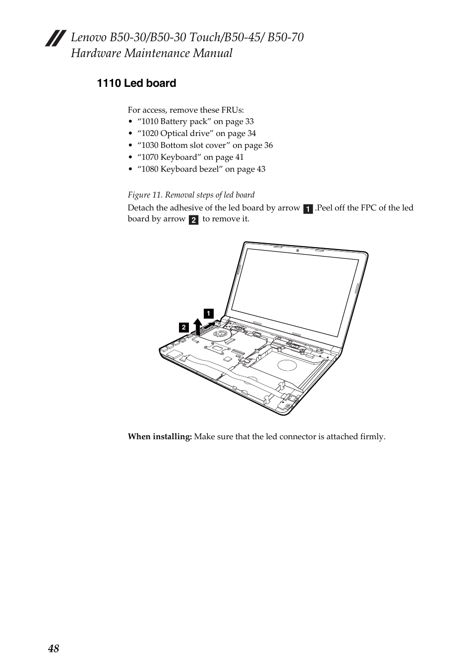 1110 led board | Lenovo B50-30 Notebook User Manual | Page 52 / 88