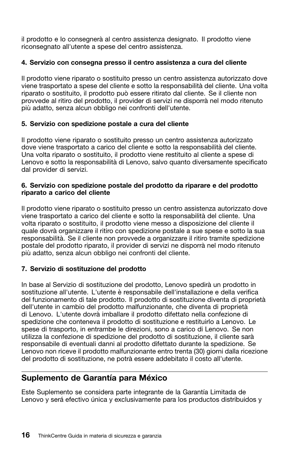 Suplemento de garantía para méxico | Lenovo ThinkCentre Edge 72 User Manual | Page 160 / 178