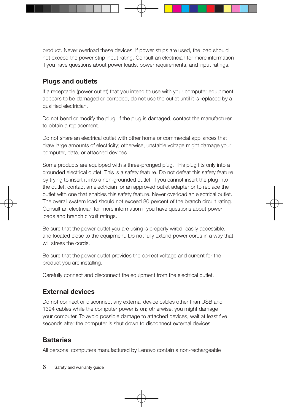 Plugs and outlets, External devices, Batteries | Lenovo IdeaCentre B520 User Manual | Page 11 / 49