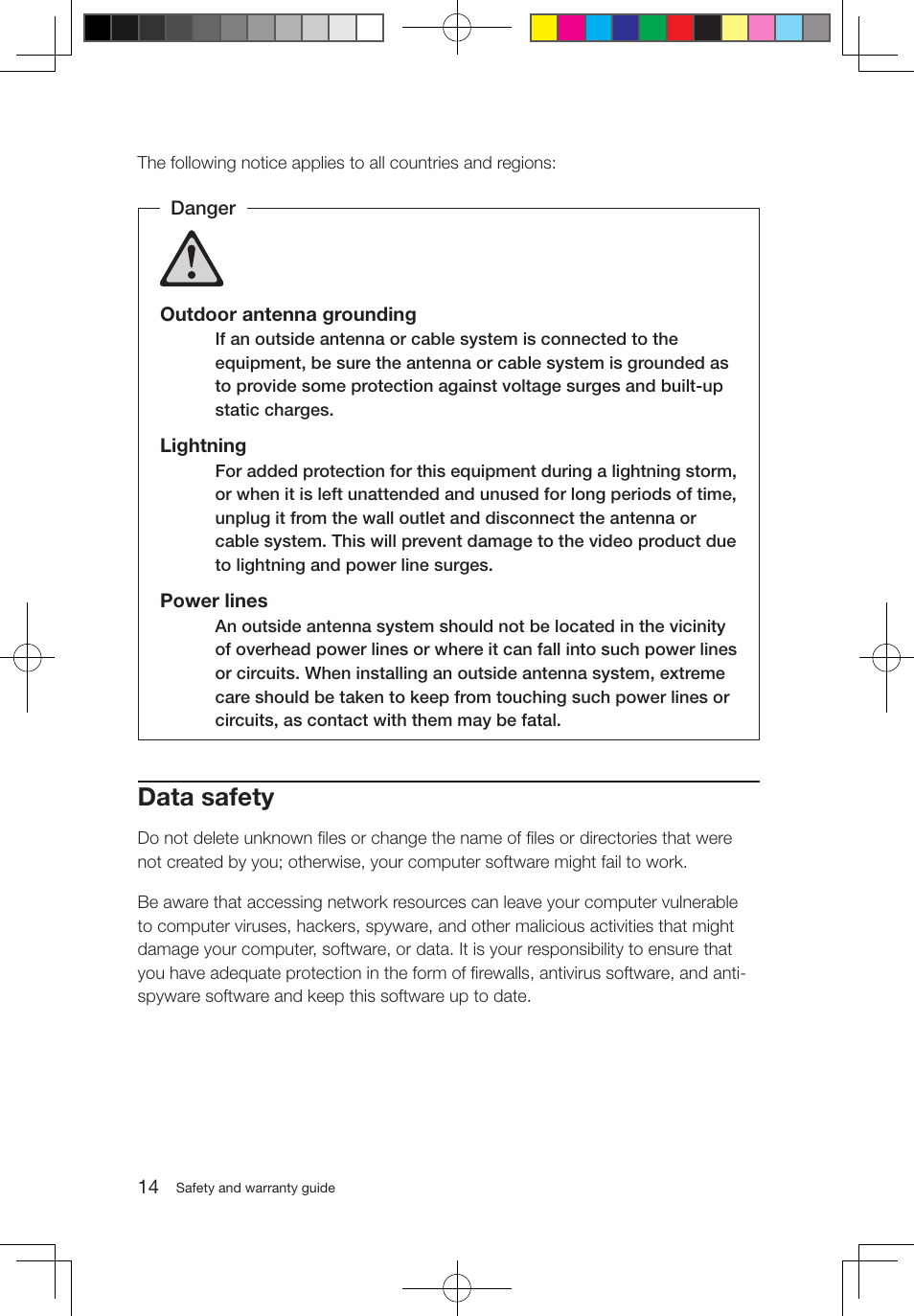 Data safety | Lenovo IdeaCentre B520 User Manual | Page 19 / 49