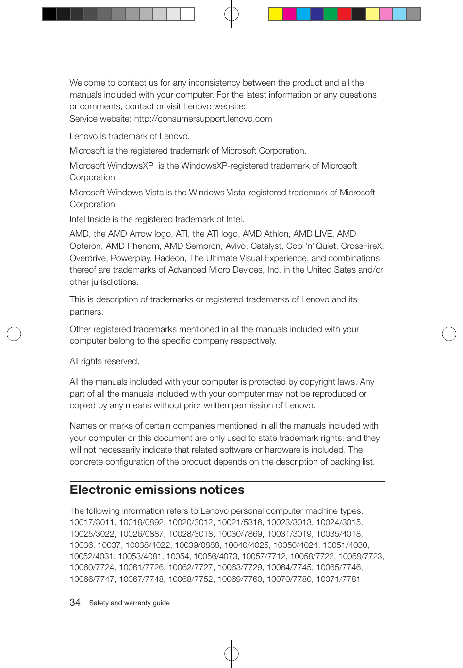 Electronic emissions notices | Lenovo IdeaCentre B520 User Manual | Page 39 / 49