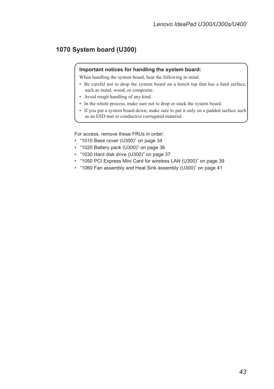 1070 system board (u300) | Lenovo IdeaPad U300s User Manual | Page 47 / 132