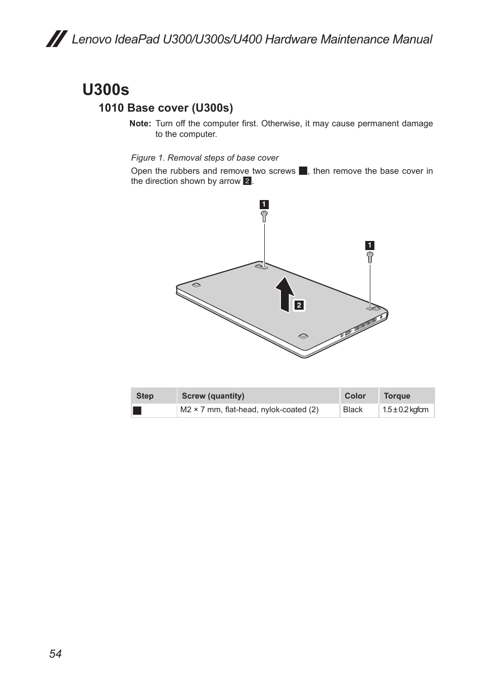 U300s, 1010 base cover (u300s) | Lenovo IdeaPad U300s User Manual | Page 58 / 132