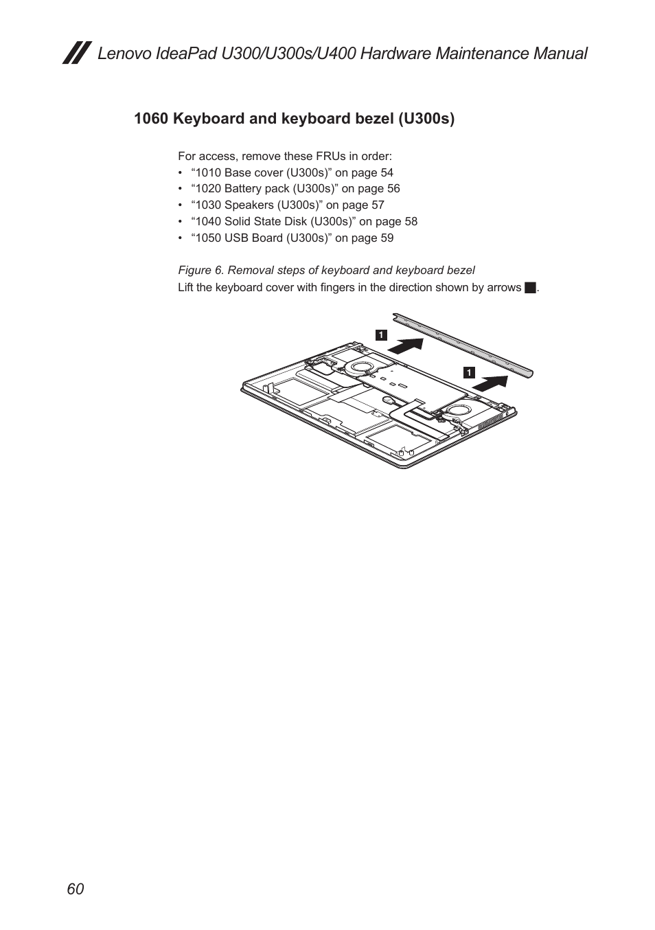 1060 keyboard and keyboard bezel (u300s) | Lenovo IdeaPad U300s User Manual | Page 64 / 132