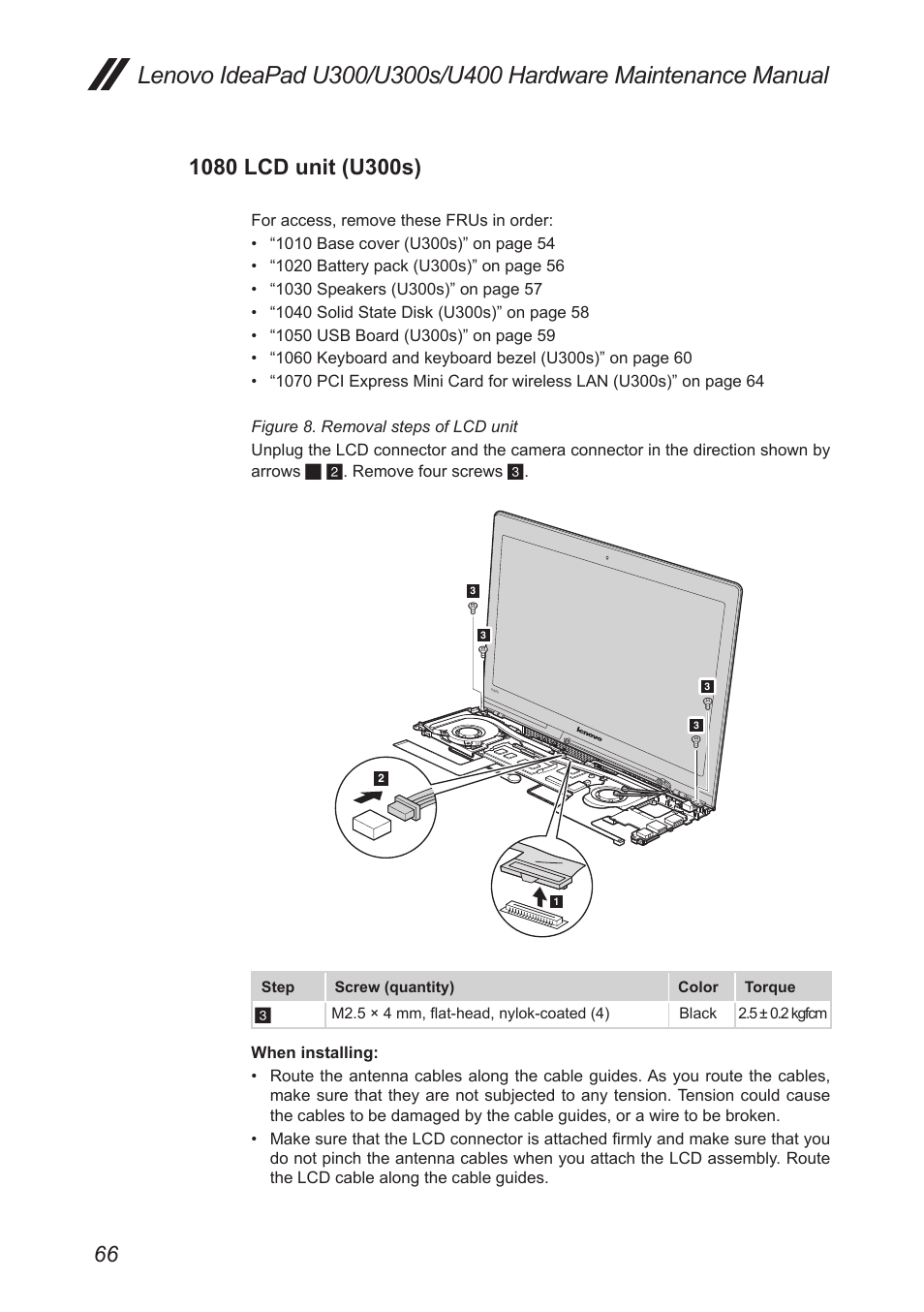 1080 lcd unit (u300s) | Lenovo IdeaPad U300s User Manual | Page 70 / 132