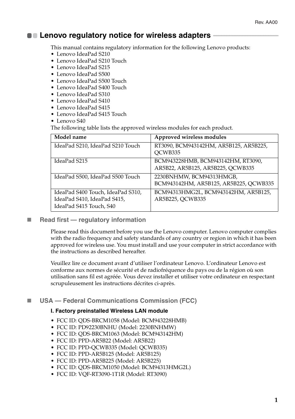 Lenovo IdeaPad S410 Notebook User Manual | 5 pages