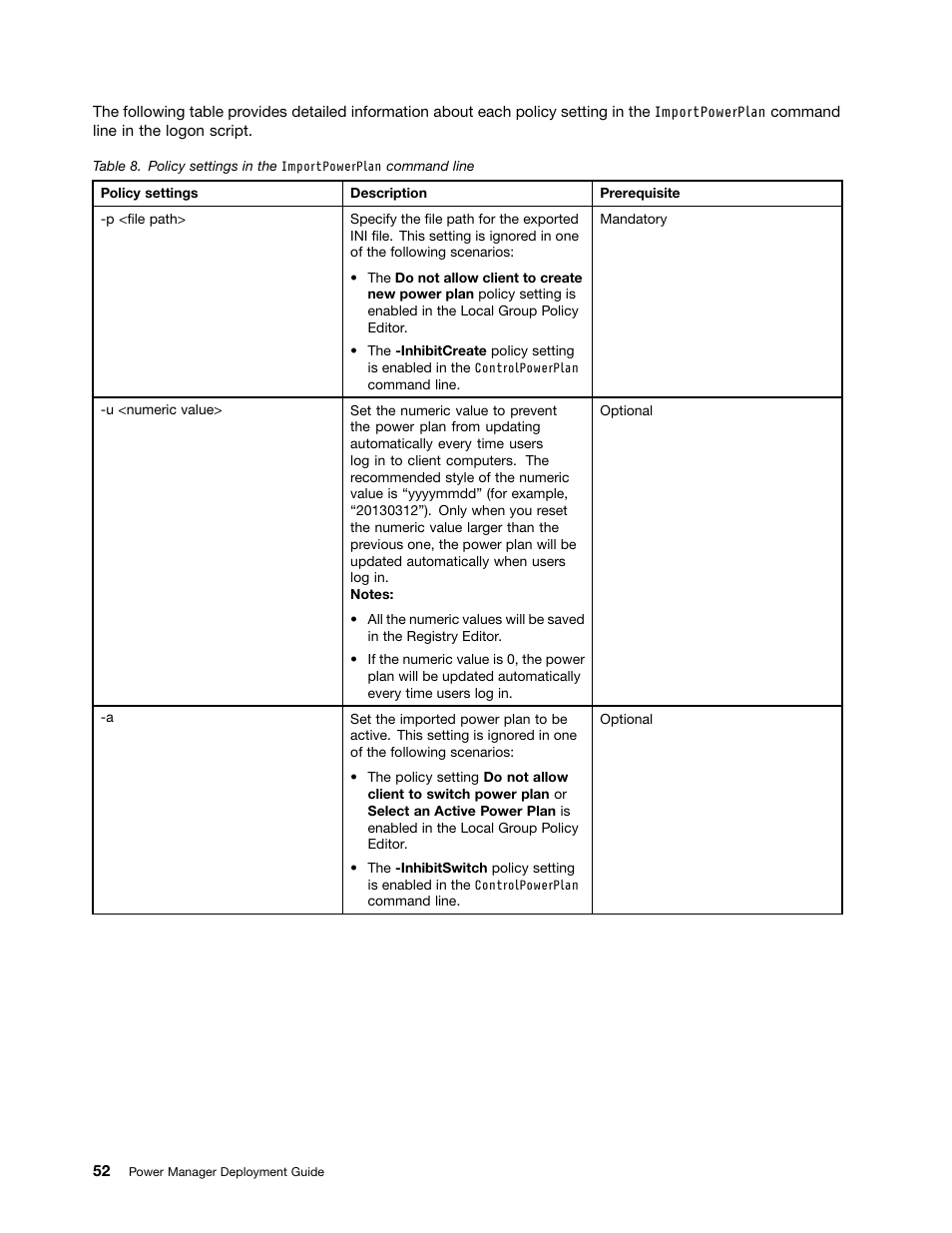 Lenovo ThinkVantage (Power Manager Deployment) User Manual | Page 58 / 68