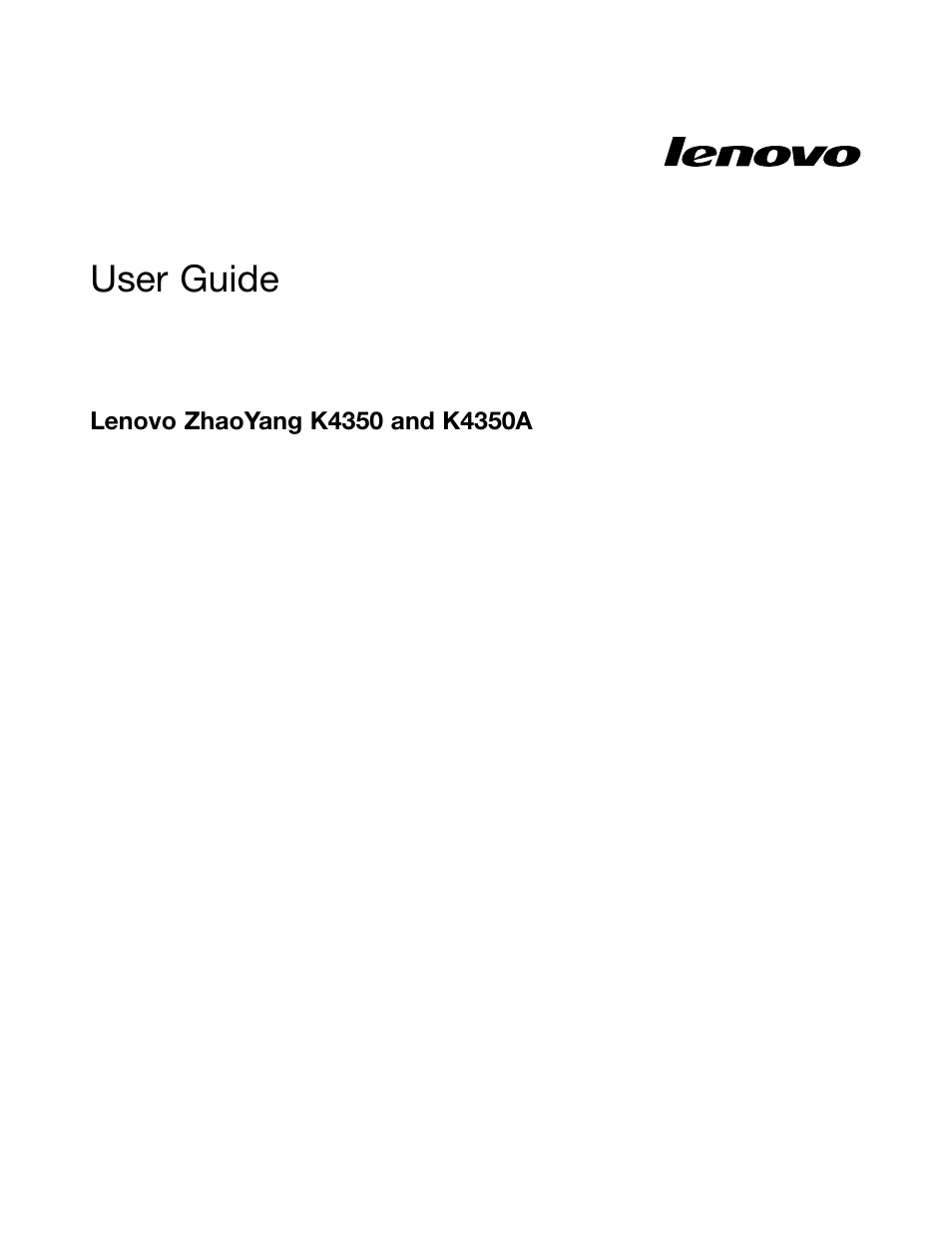 Lenovo K4350 Notebook User Manual | 62 pages