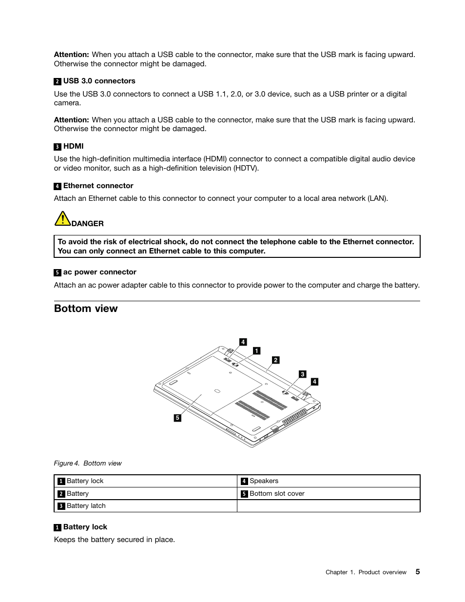 Bottom view | Lenovo K4350 Notebook User Manual | Page 19 / 62